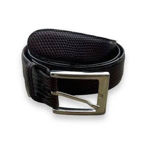 TORINO LEATHER Ringmark Lizard Belt in Cognac